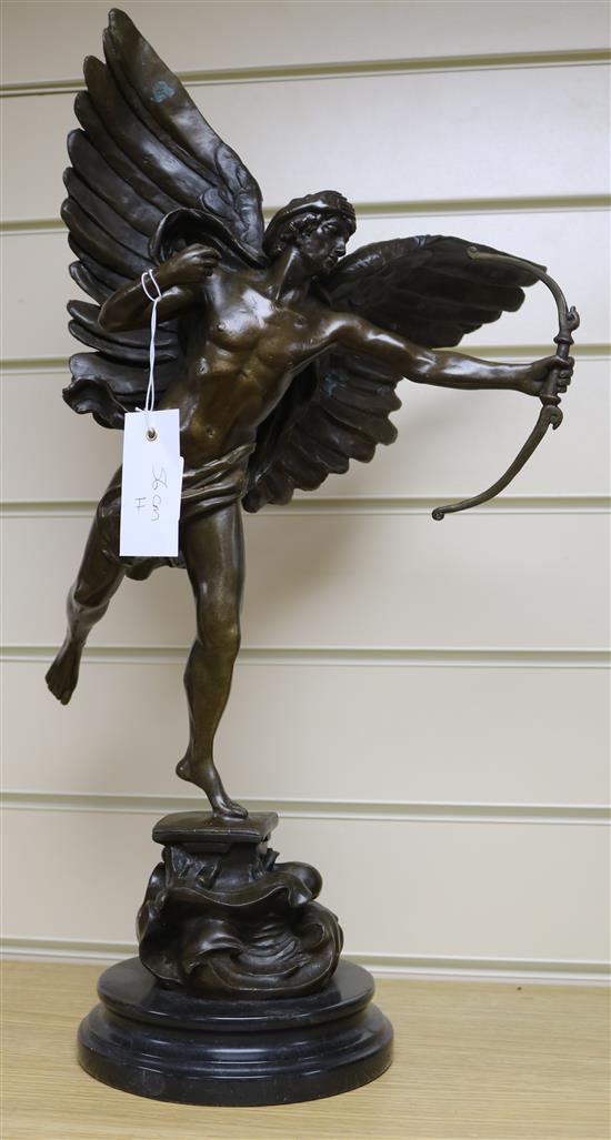 After Demetre Chiparus. A bronze figure The Archangel Michael, height 56cm